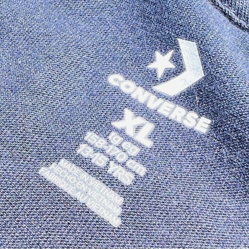 Converse Hooded Long Sleeve T-shirt Boys XL Blue All Star Cotton New NWT - Picture 5 of 6